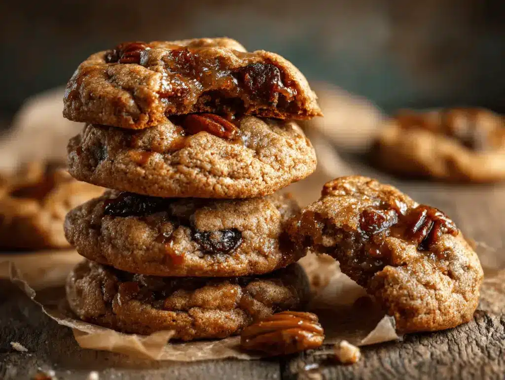 brown butter maple pecan date cookies - featured image