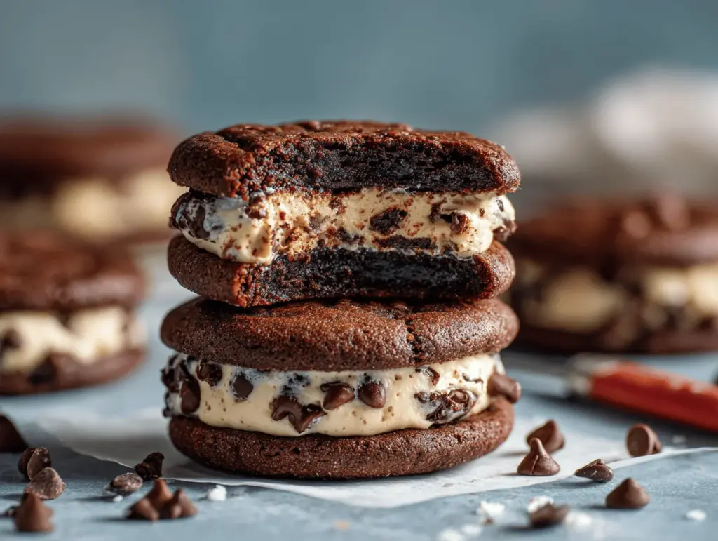 Brownie Cookie Dough Sandwich Cookies - featured image