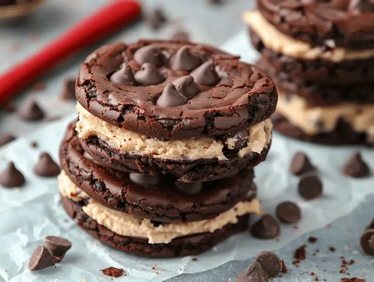 Brownie Cookie Dough Sandwich Cookies preparation steps