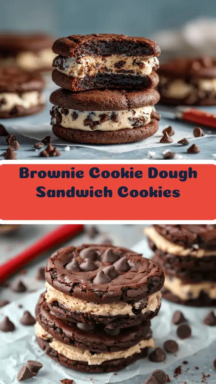 Brownie Cookie Dough Sandwich Cookies recipe