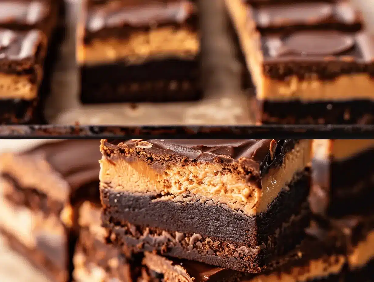 Buckeye Brownie Peanut Butter Bars preparation steps
