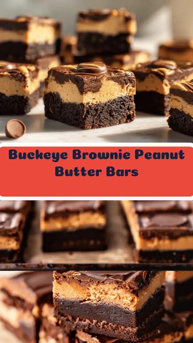 Buckeye Brownie Peanut Butter Bars recipe