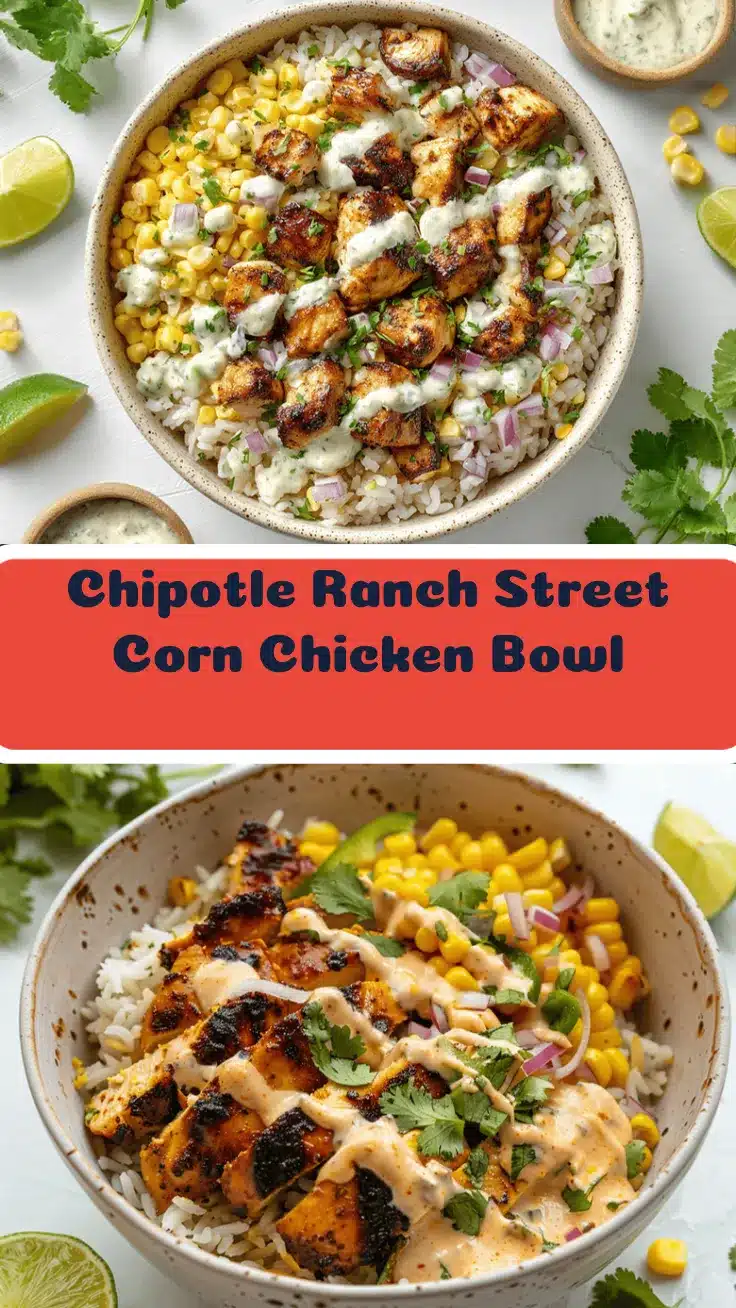 chipotle ranch street corn chicken rice bowl recipe