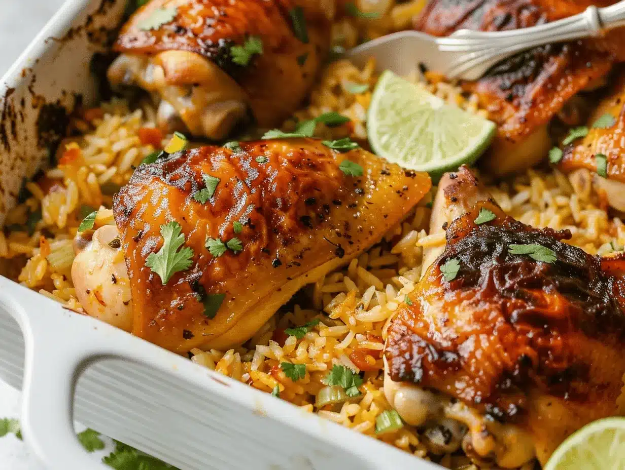 cilantro lime chicken and rice bake preparation steps