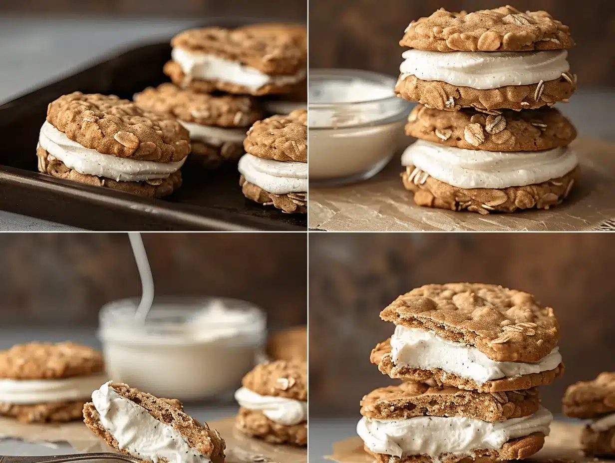 cinnamon roll oatmeal cookie sandwiches preparation steps