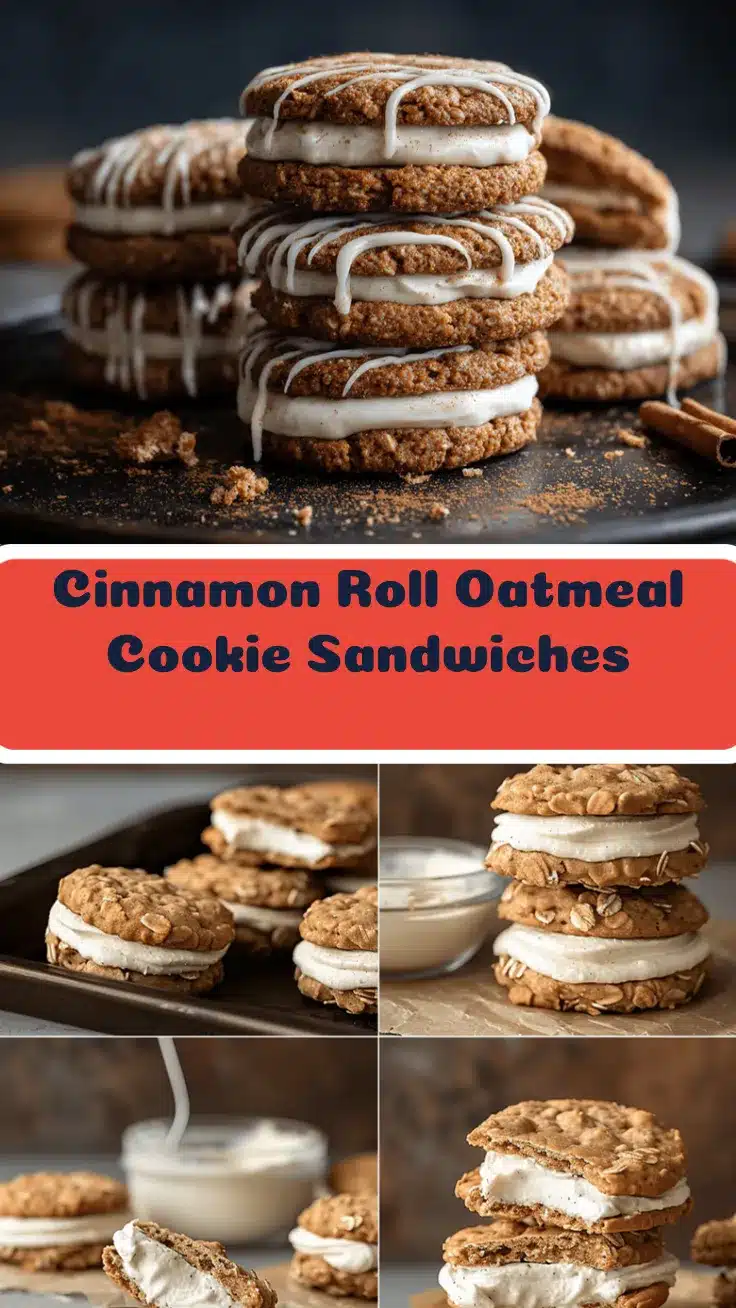cinnamon roll oatmeal cookie sandwiches recipe