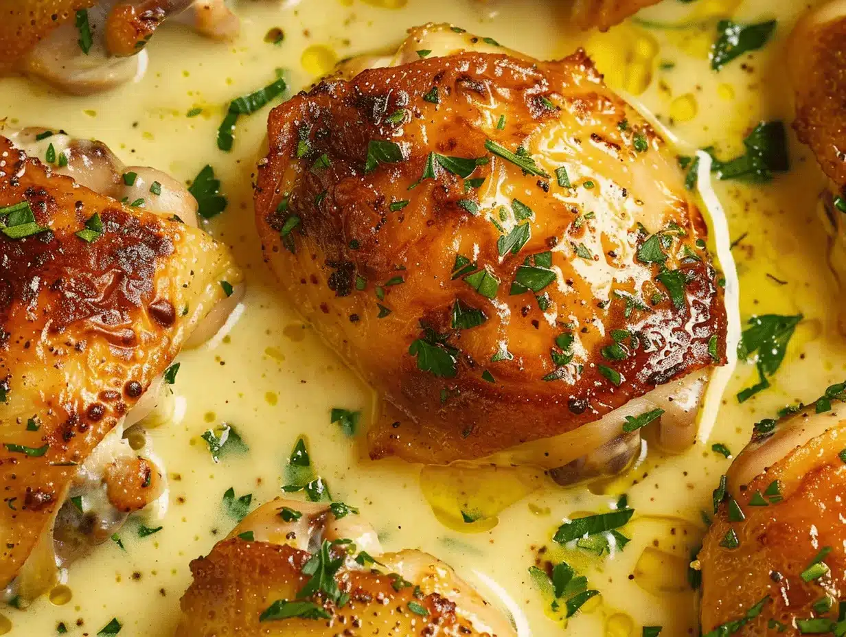 creamy garlic parmesan baked chicken thighs preparation steps