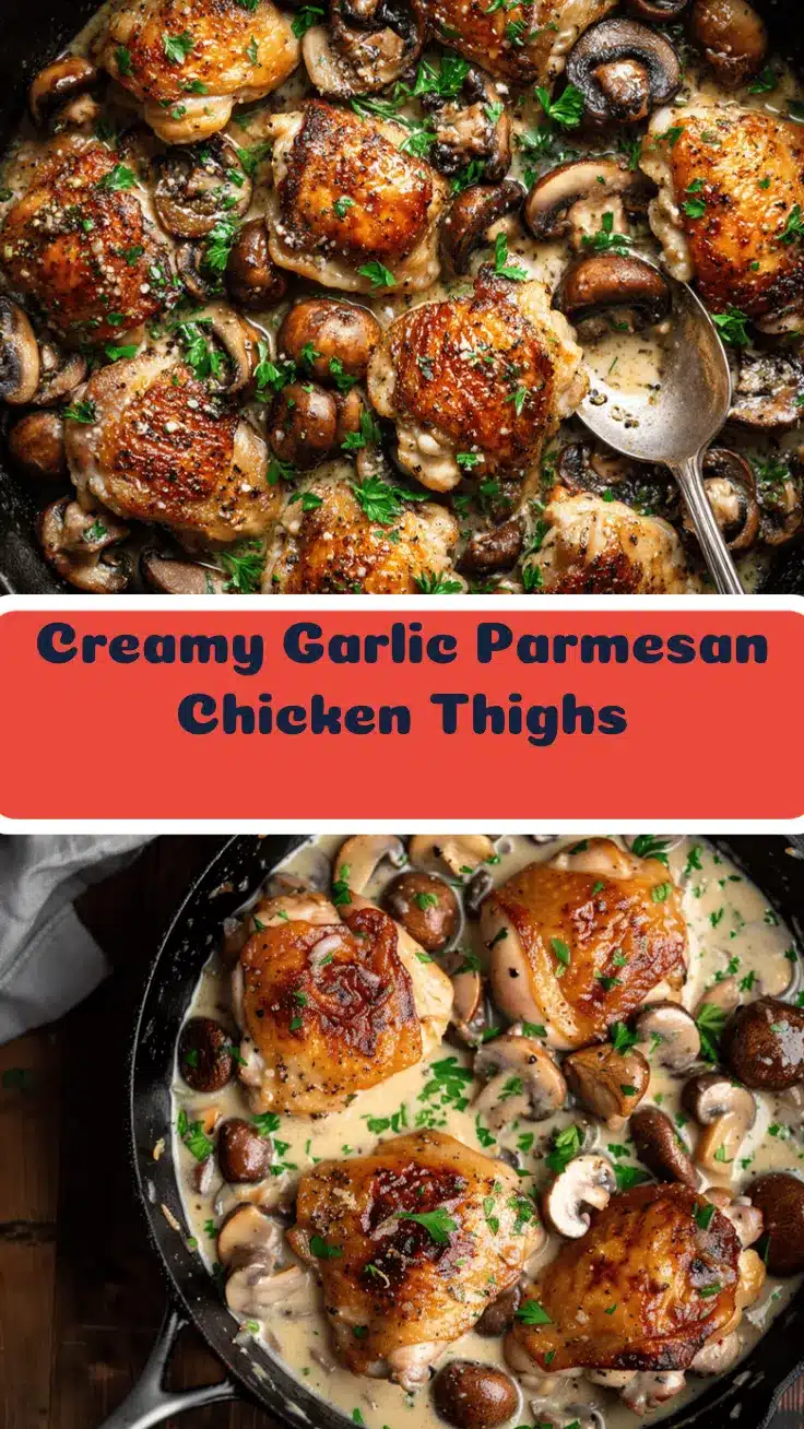 creamy garlic Parmesan chicken thighs recipe