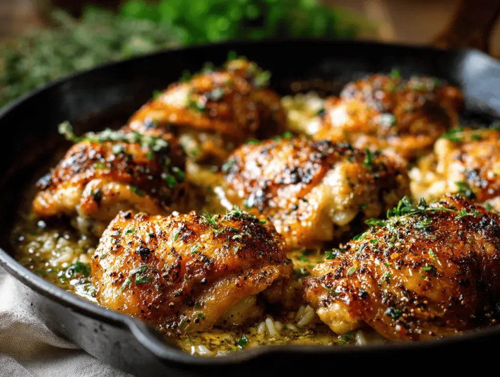 Creamy Tuscan chicken and parmesan rice skillet - featured image