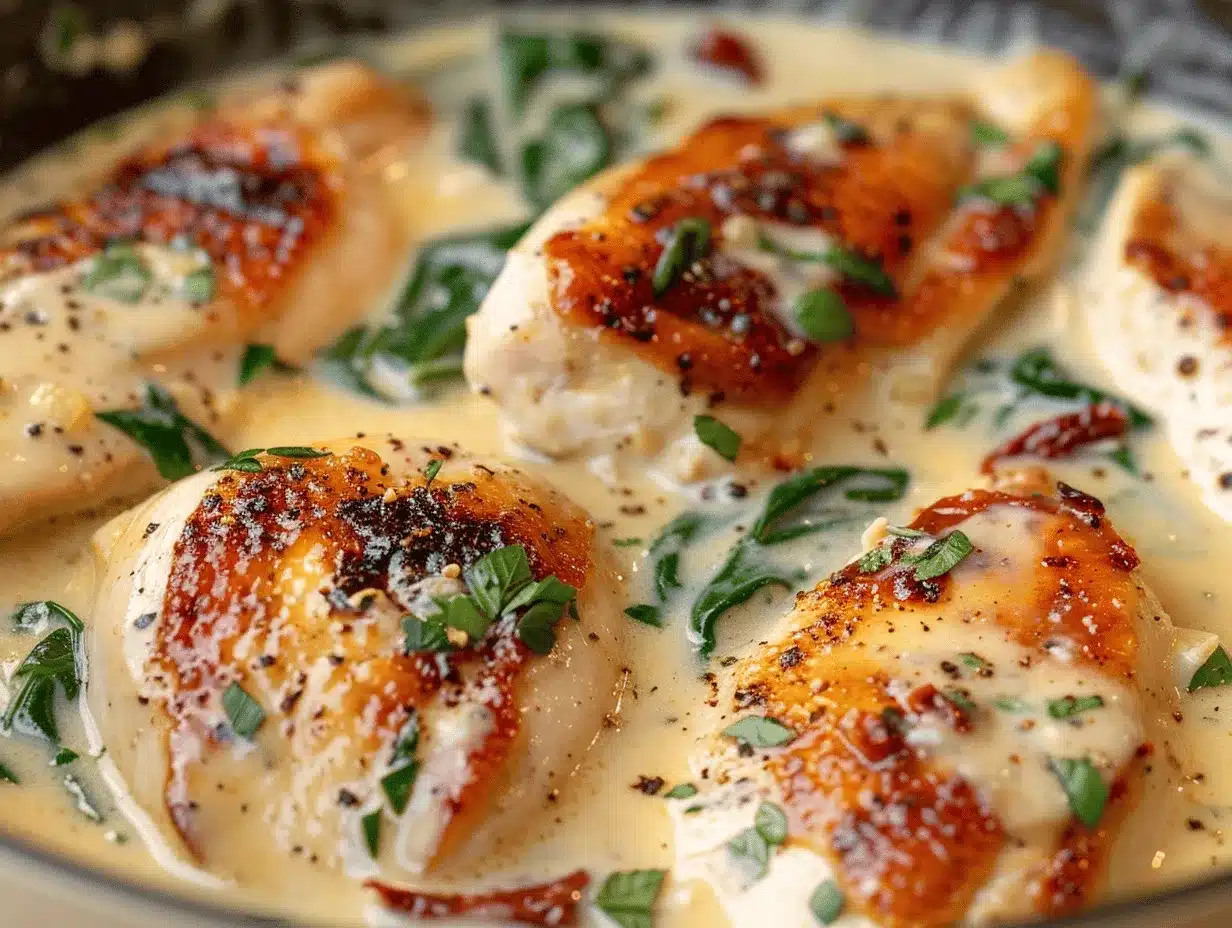 creamy Tuscan chicken preparation steps