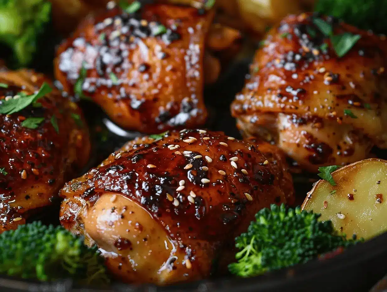crispy honey garlic chicken thighs preparation steps