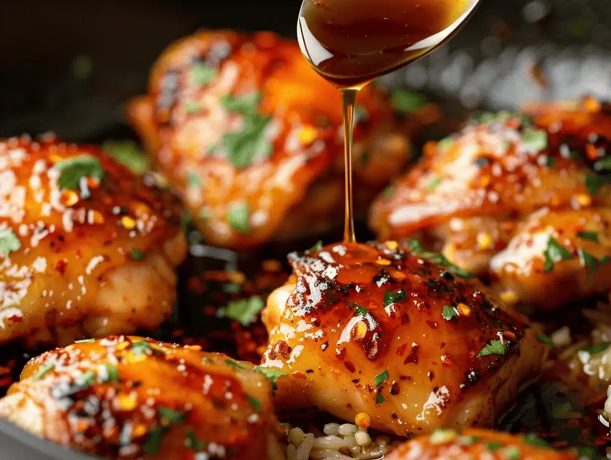 crispy honey garlic chicken thighs preparation steps