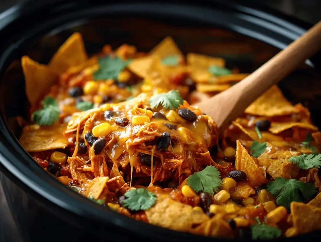 Crockpot Tex-Mex Chicken Dorito Casserole - featured image