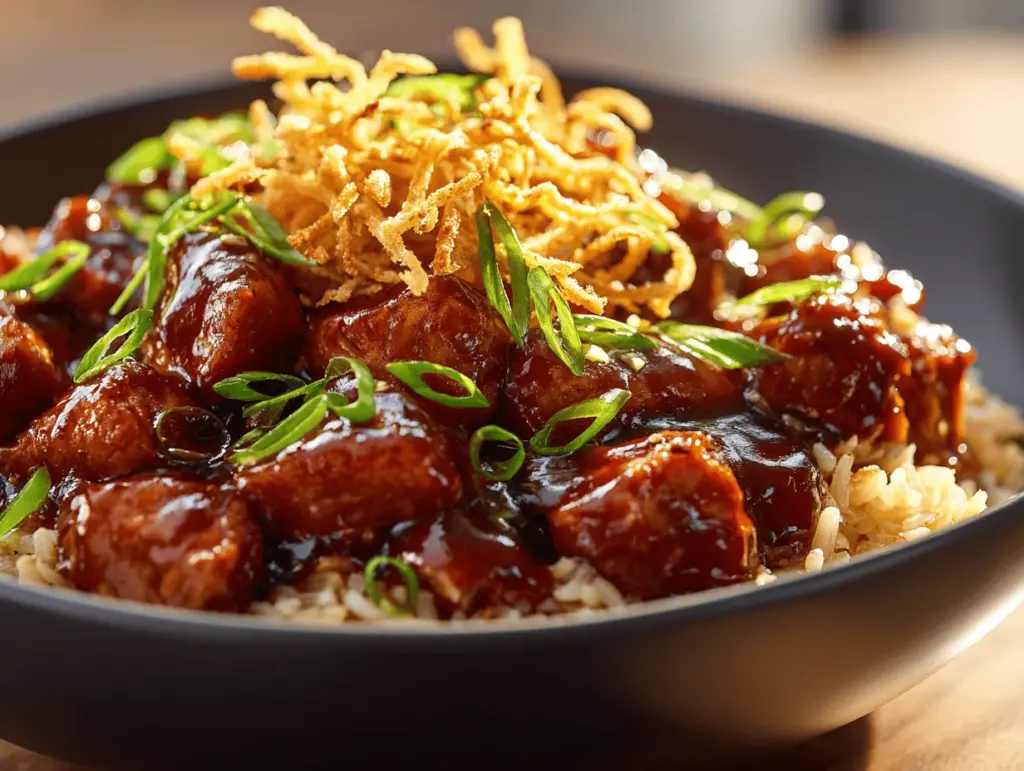 honey BBQ chicken rice bowls - featured image