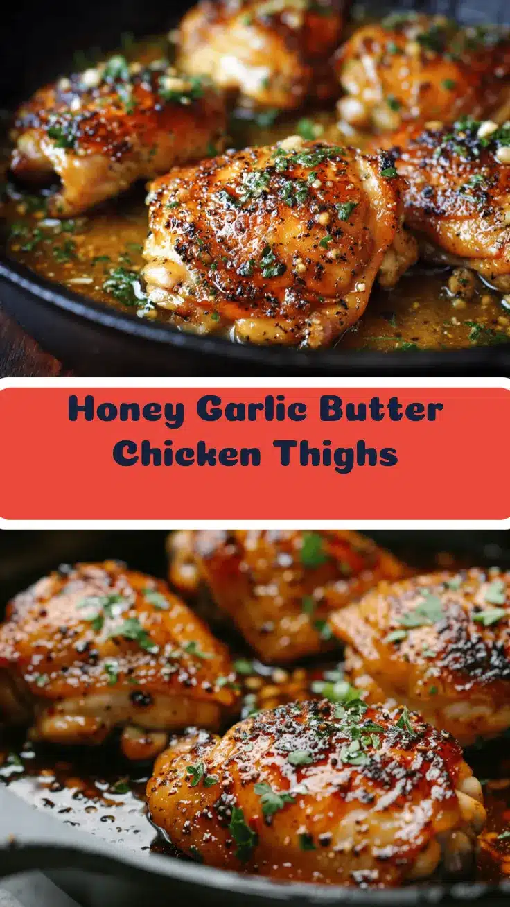 honey garlic butter skillet chicken thighs recipe