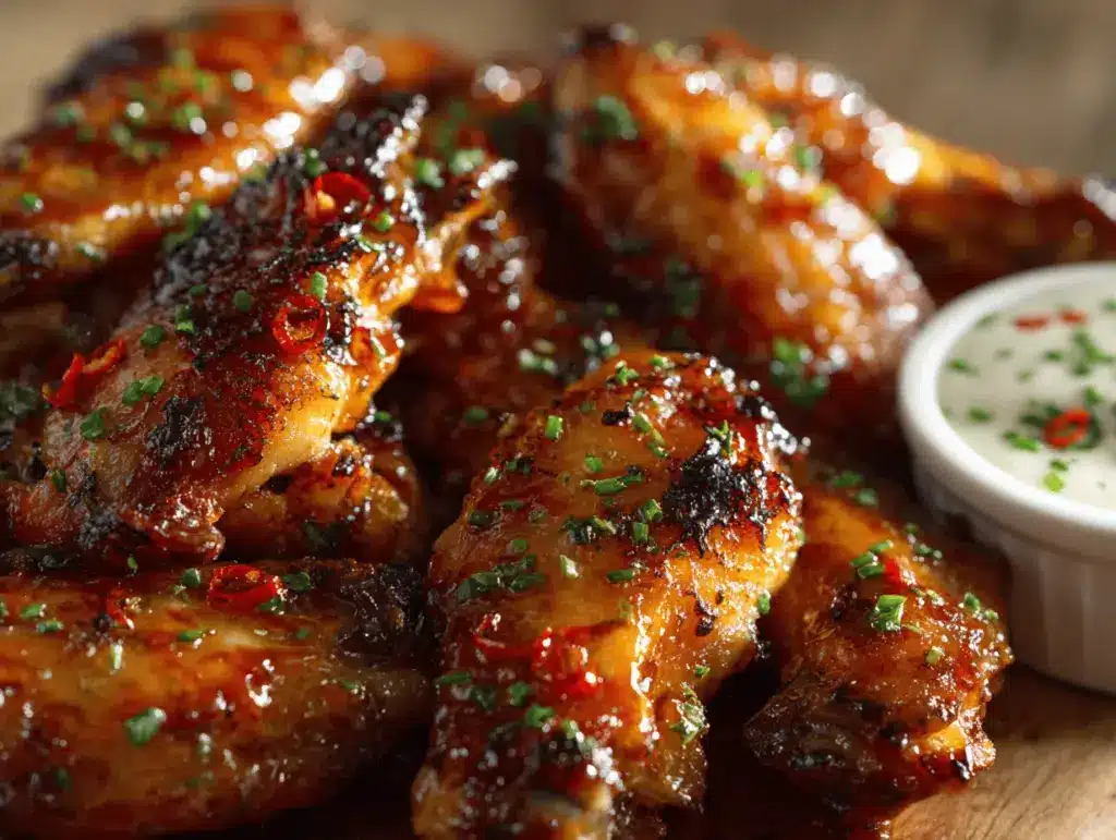 honey sriracha crispy chicken wings - featured image