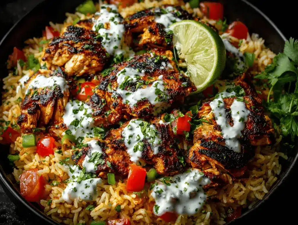 Mediterranean chicken shawarma rice bowls - featured image