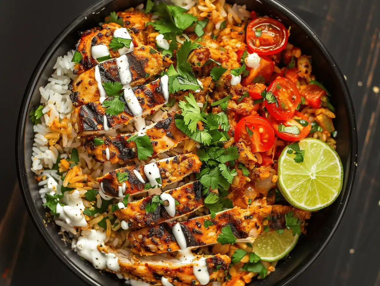 Mediterranean chicken shawarma rice bowls preparation steps