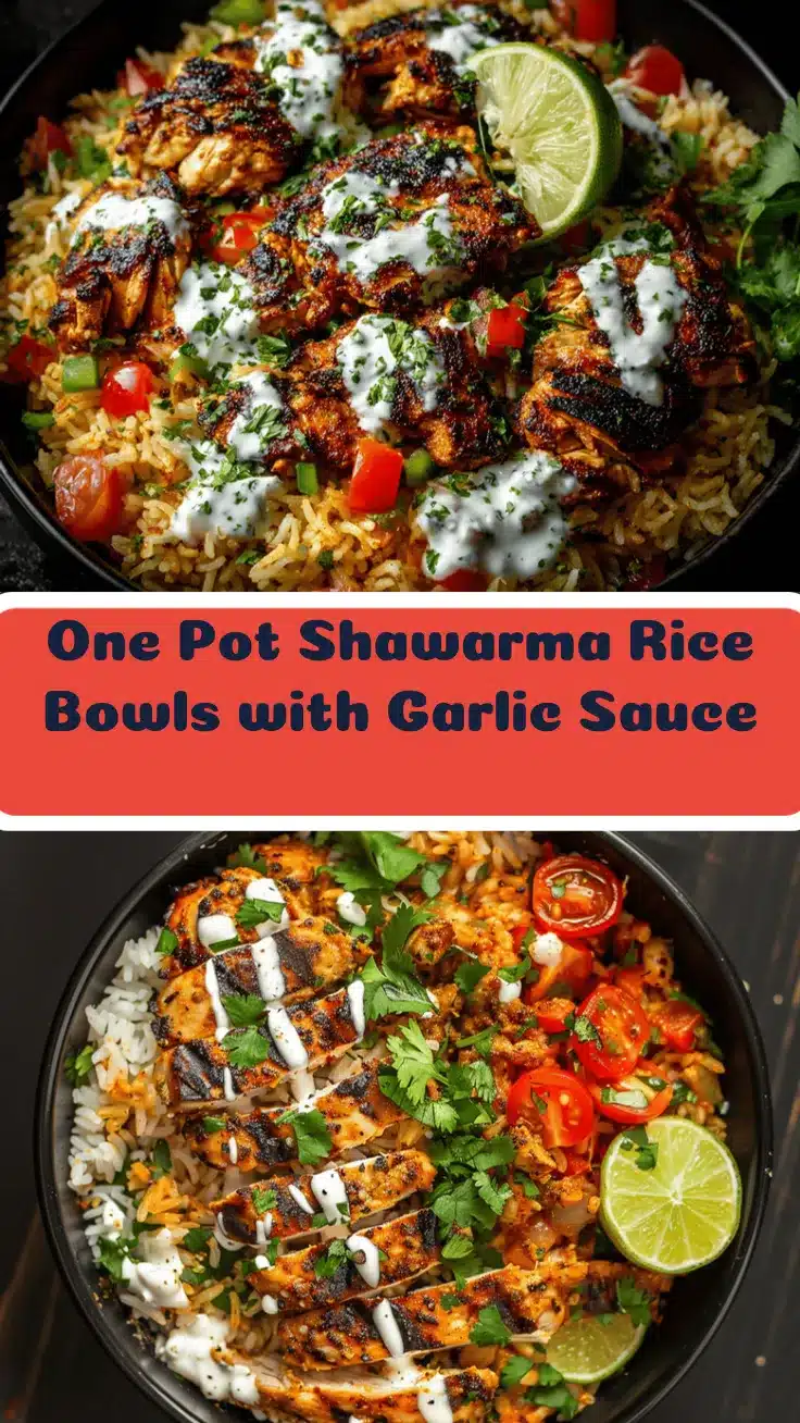 Mediterranean chicken shawarma rice bowls recipe
