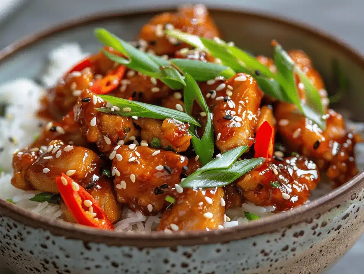 spicy honey ginger chicken bowls preparation steps