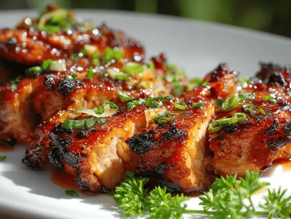 sticky honey garlic miso chicken thighs - featured image