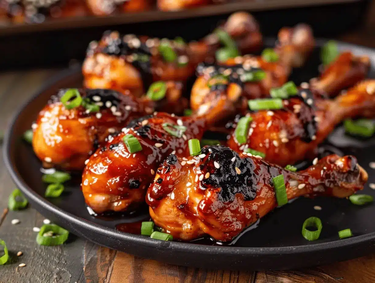 sticky honey garlic sriracha drumsticks preparation steps
