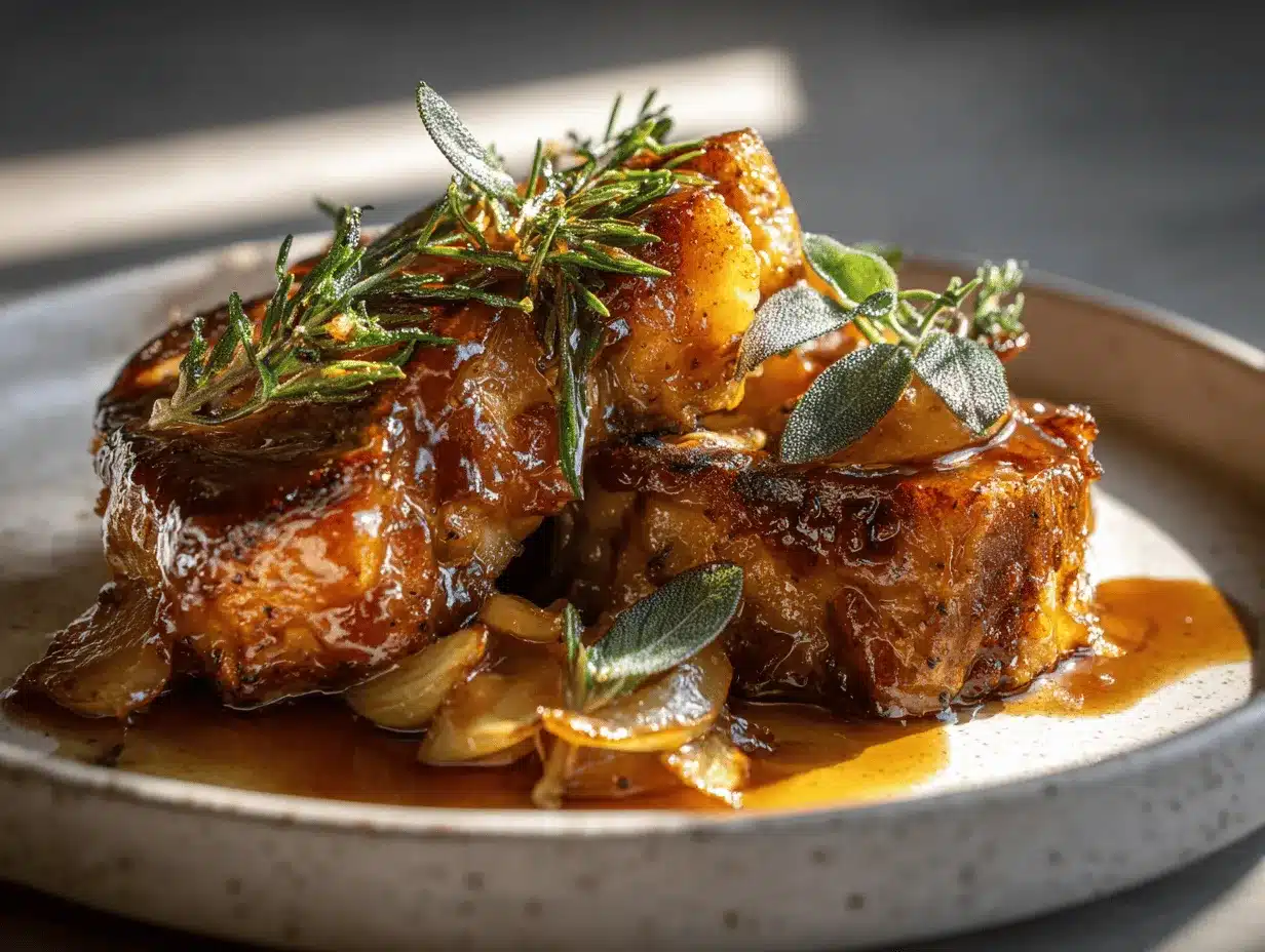 apple cider braised pork chops preparation steps