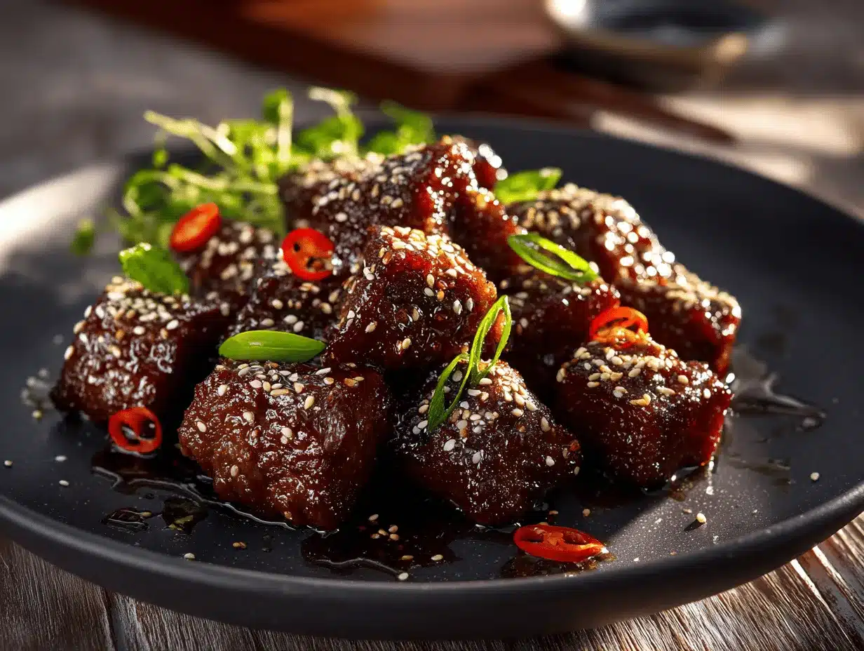 Asian glazed beef bites preparation steps