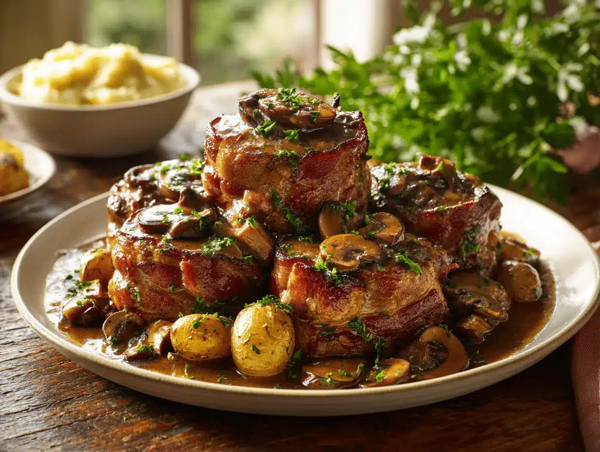 bacon-wrapped Salisbury steak preparation steps