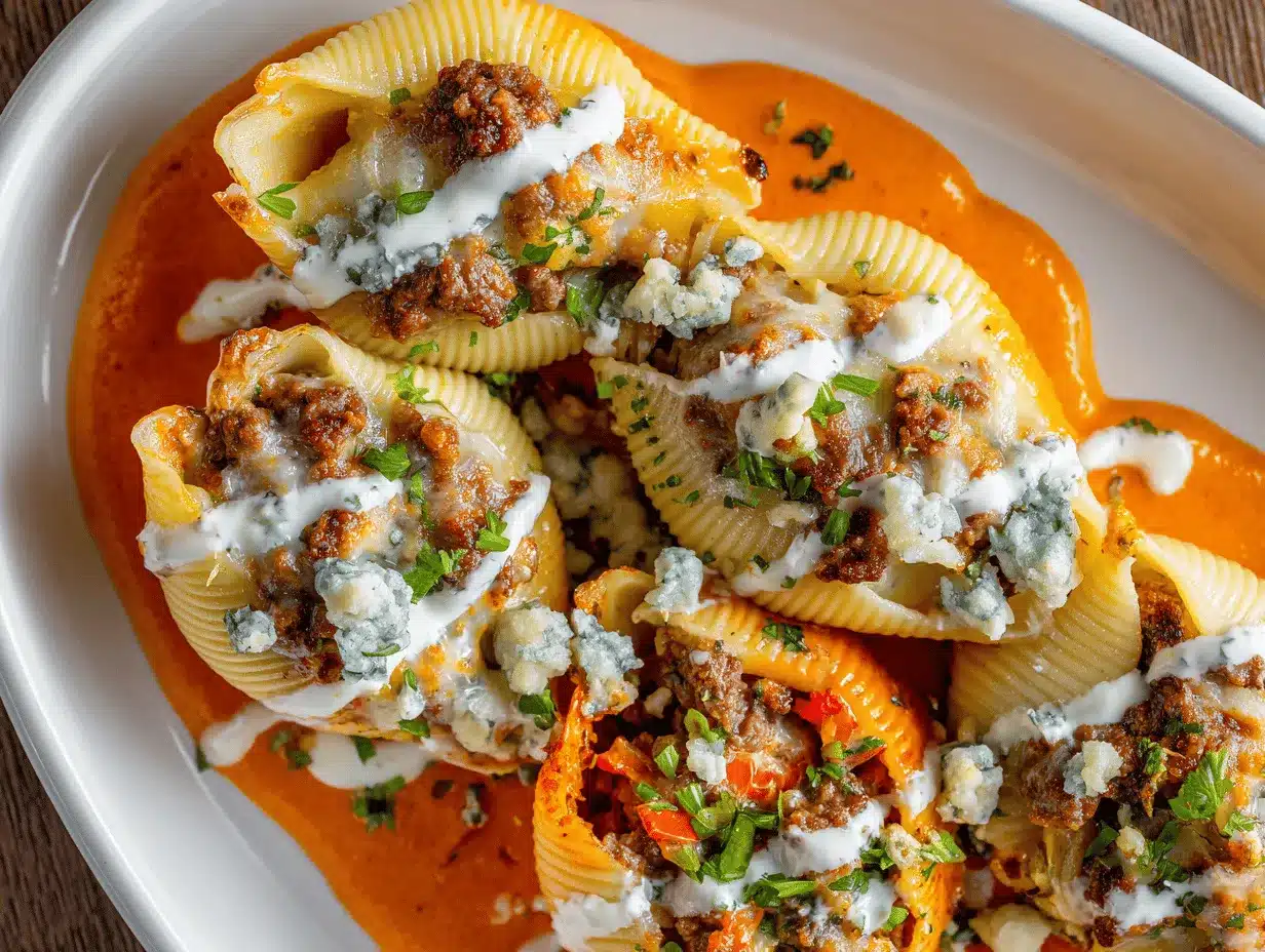Buffalo Ranch Beef Stuffed Shells preparation steps