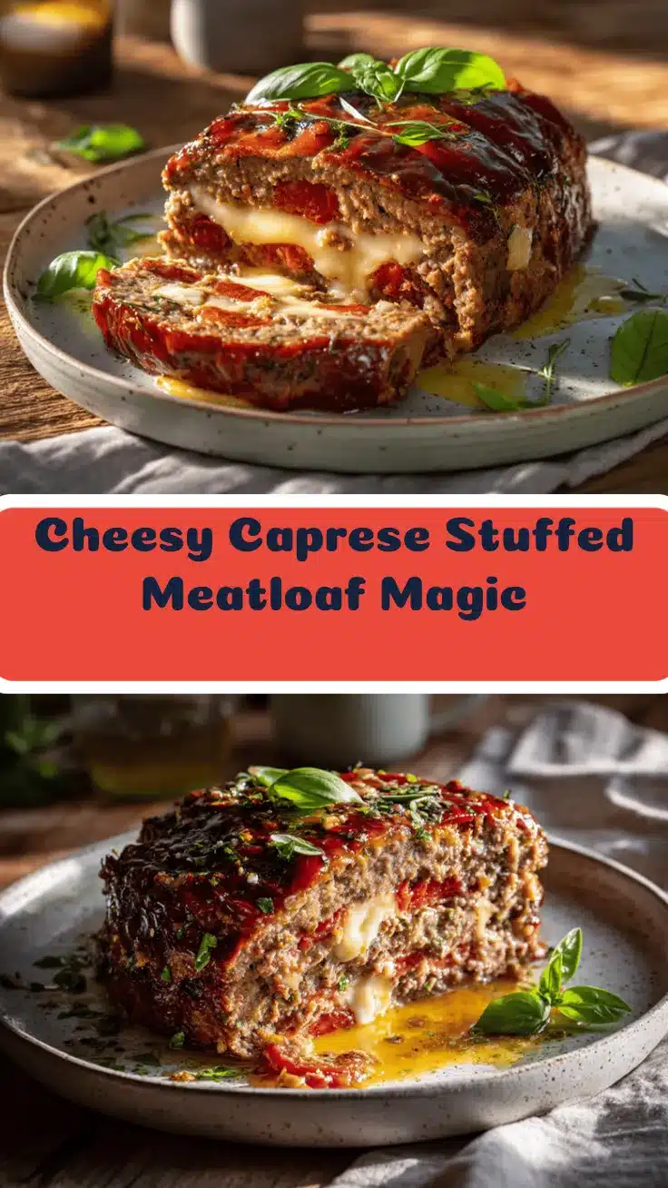 Caprese stuffed meatloaf recipe