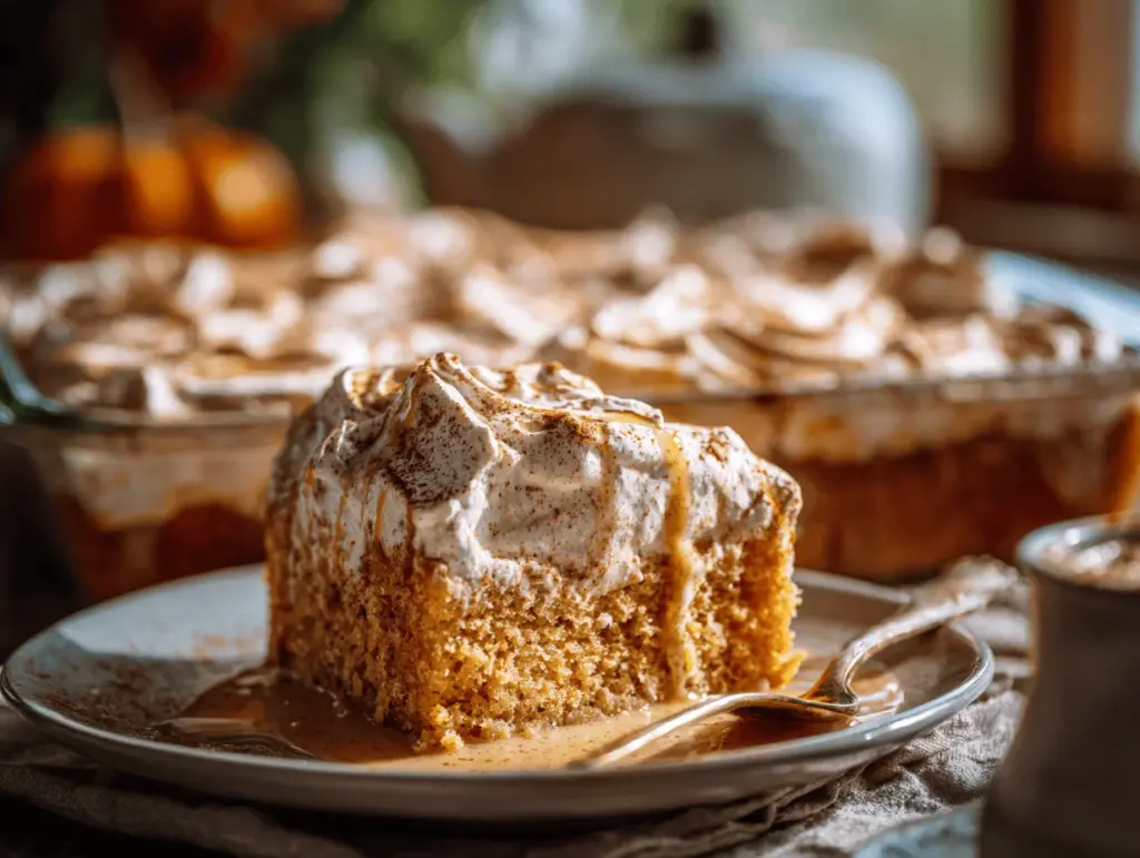 chai-spiced pumpkin tres leches cake - featured image