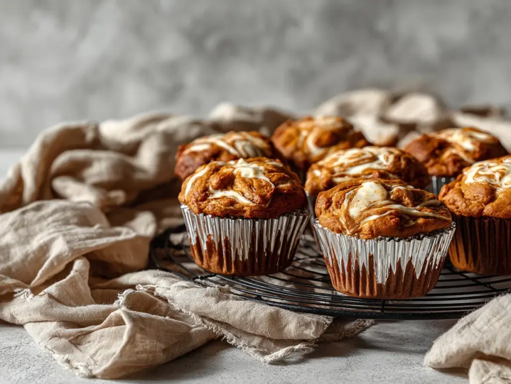 cream cheese pumpkin muffins - featured image