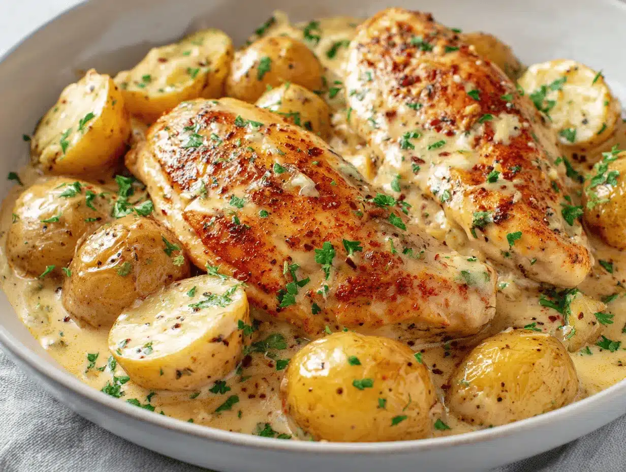 crockpot garlic parmesan chicken and potatoes preparation steps