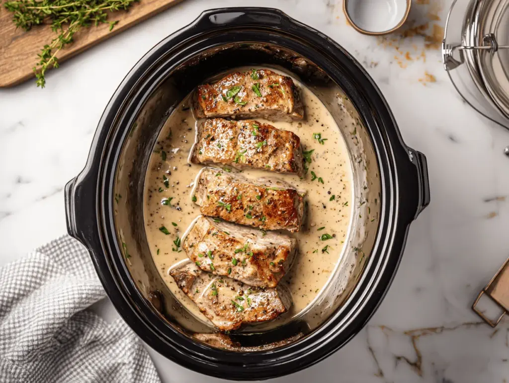 crockpot pork chops - featured image