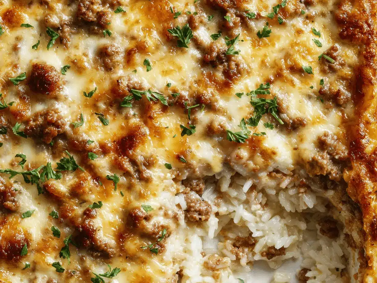 French onion ground beef casserole preparation steps