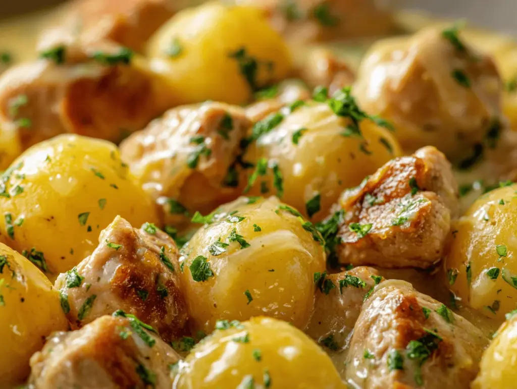 Garlic Parmesan Crockpot Chicken and Potatoes - featured image