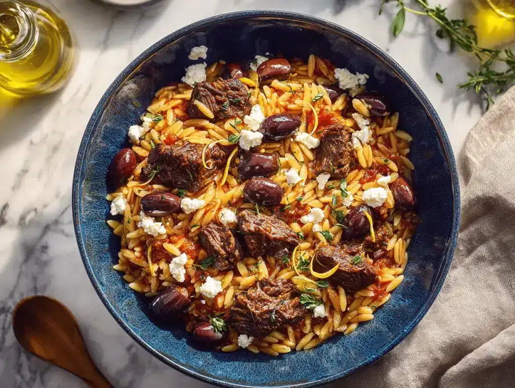 Greek beef orzo - featured image