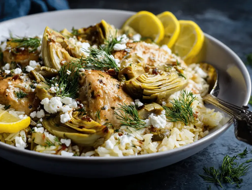 Greek lemon chicken and rice - featured image