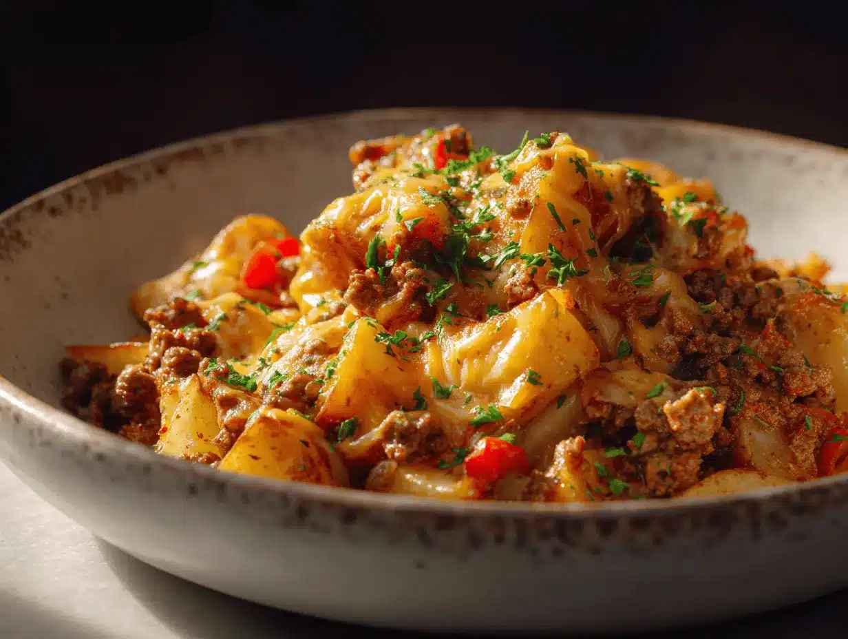 ground beef and potato casserole preparation steps