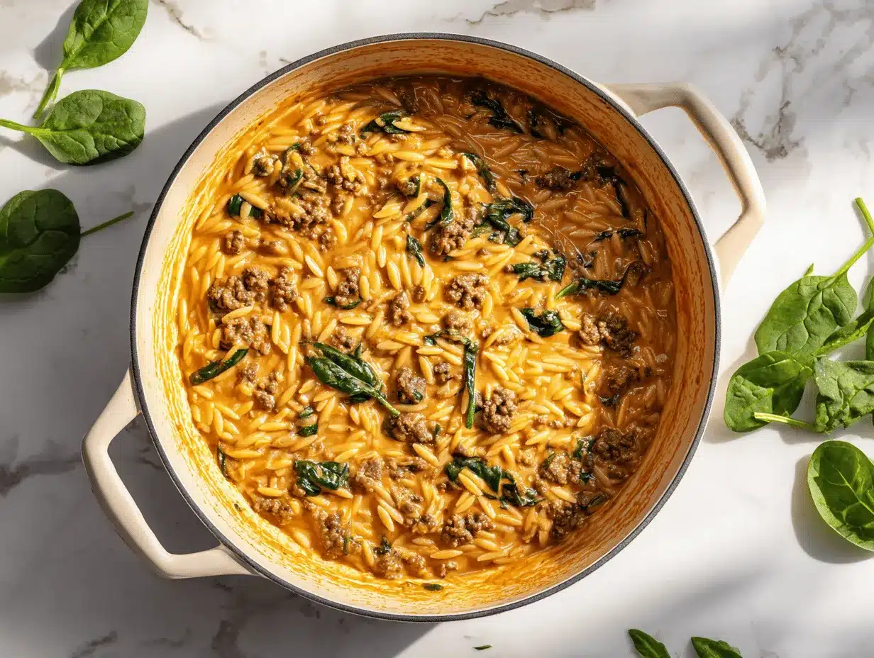 ground beef orzo preparation steps