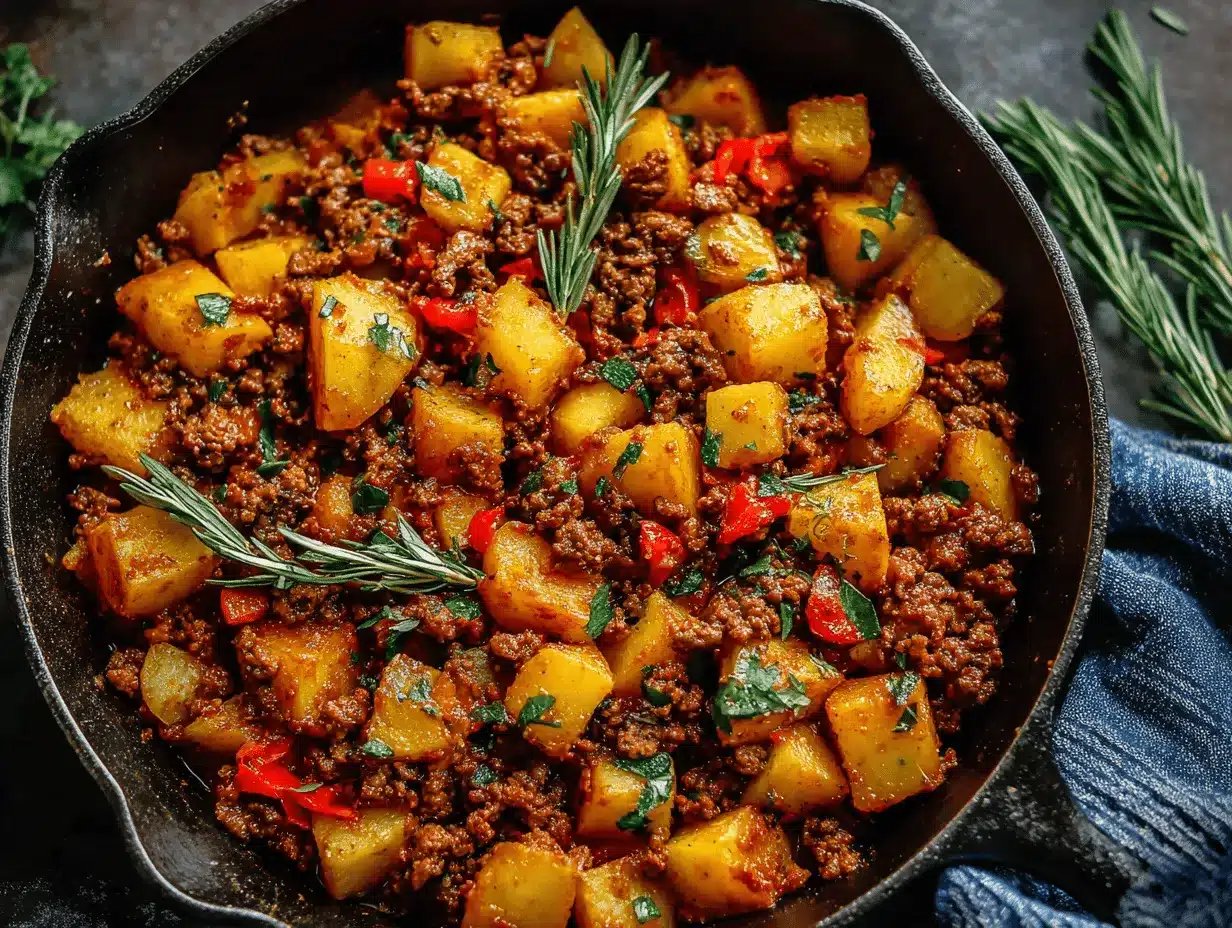 ground beef potato skillet preparation steps