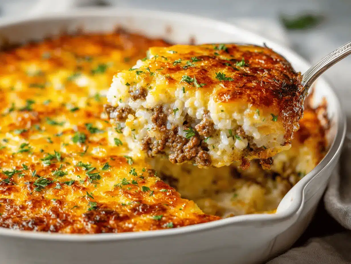 ground beef rice casserole preparation steps