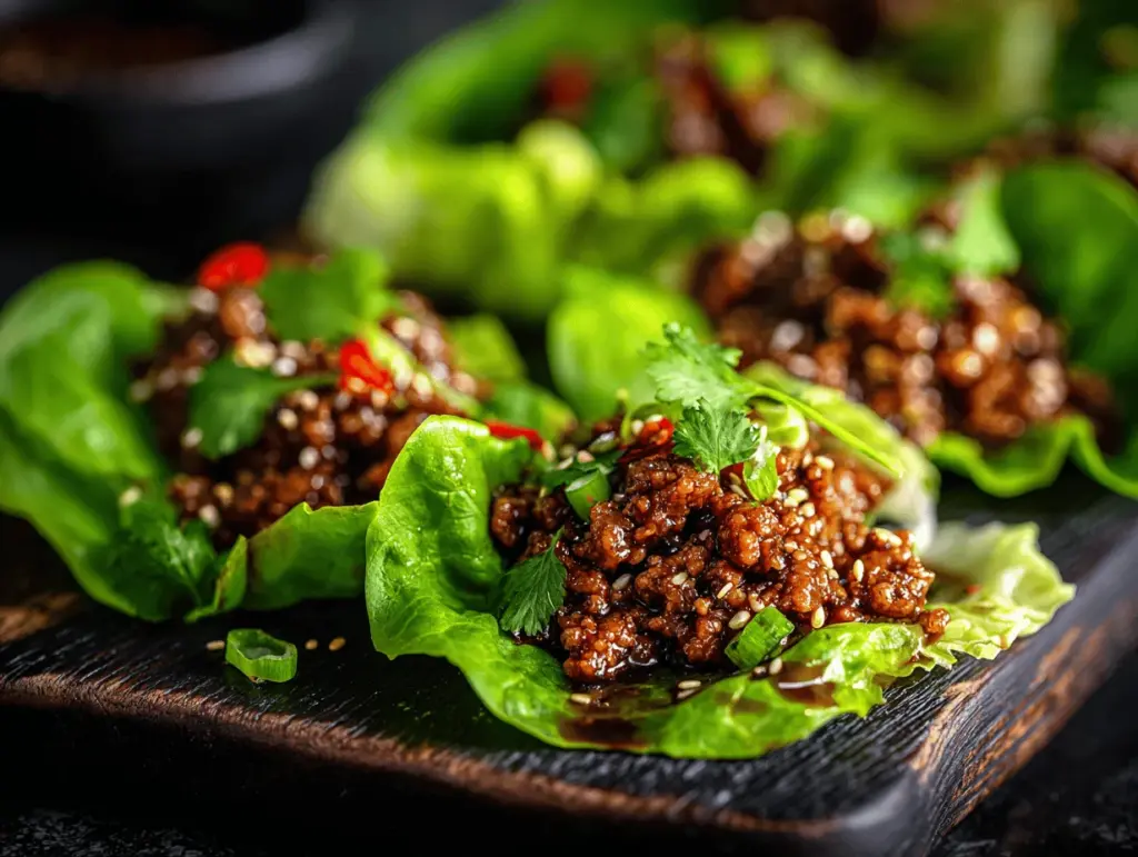 Korean BBQ ground beef lettuce wraps - featured image