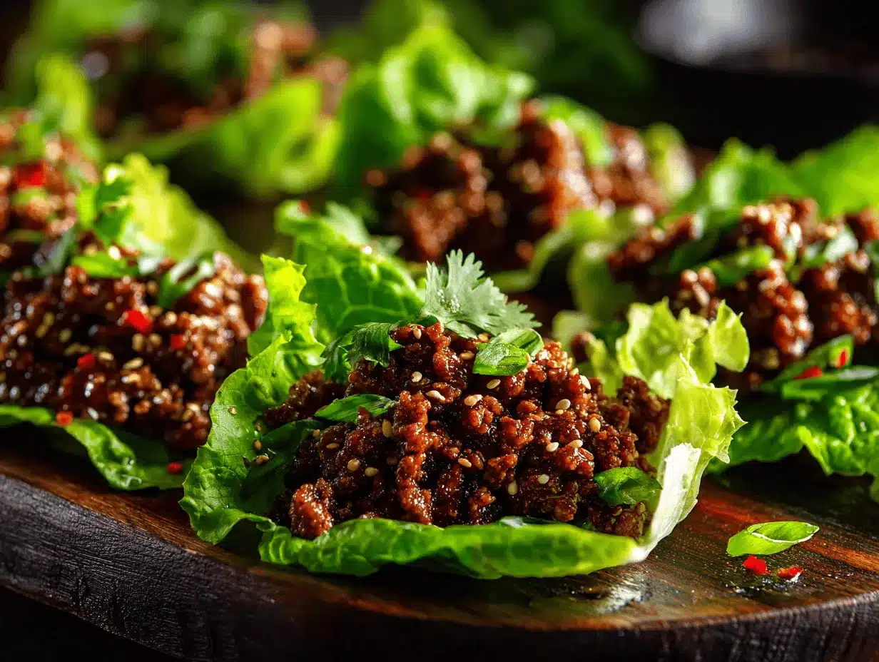 Korean BBQ ground beef lettuce wraps preparation steps