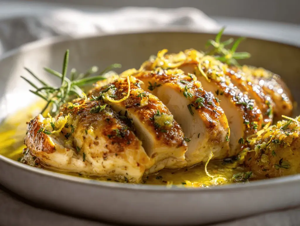 lemon garlic chicken with parmesan potatoes - featured image