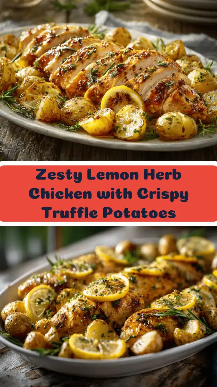 lemon herb chicken with Parmesan truffle potatoes recipe