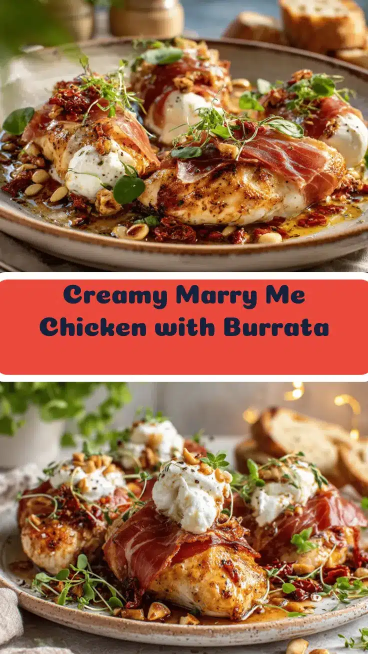 Marry Me Chicken with Prosciutto and Burrata recipe