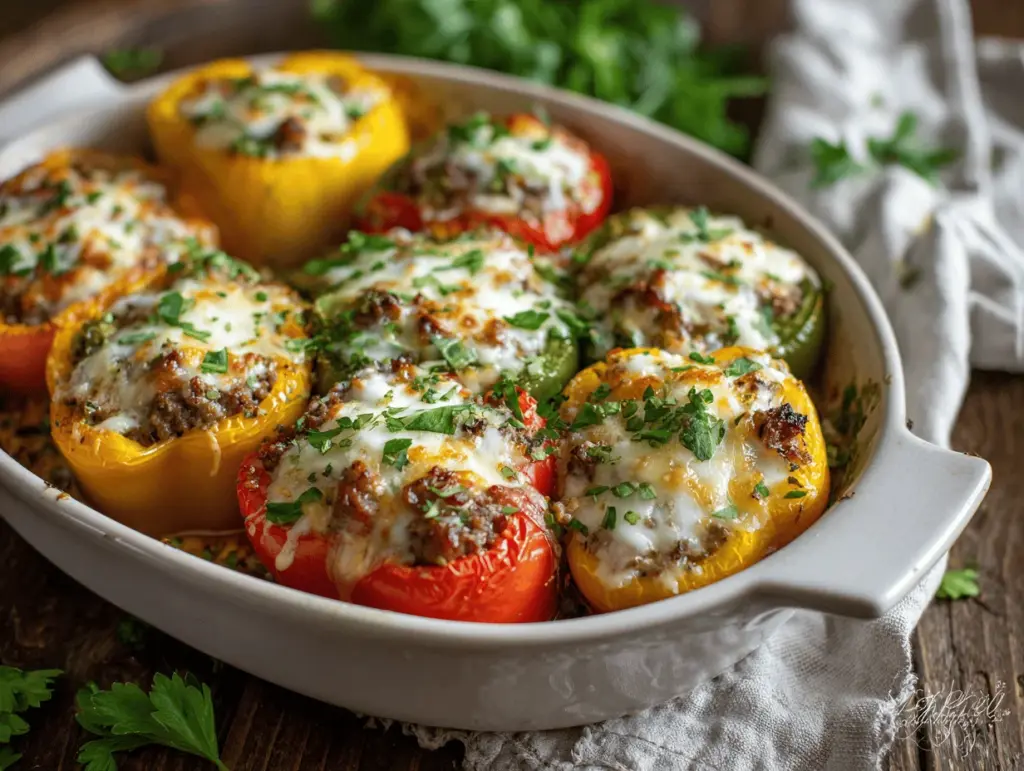 Mediterranean beef and rice stuffed peppers - featured image