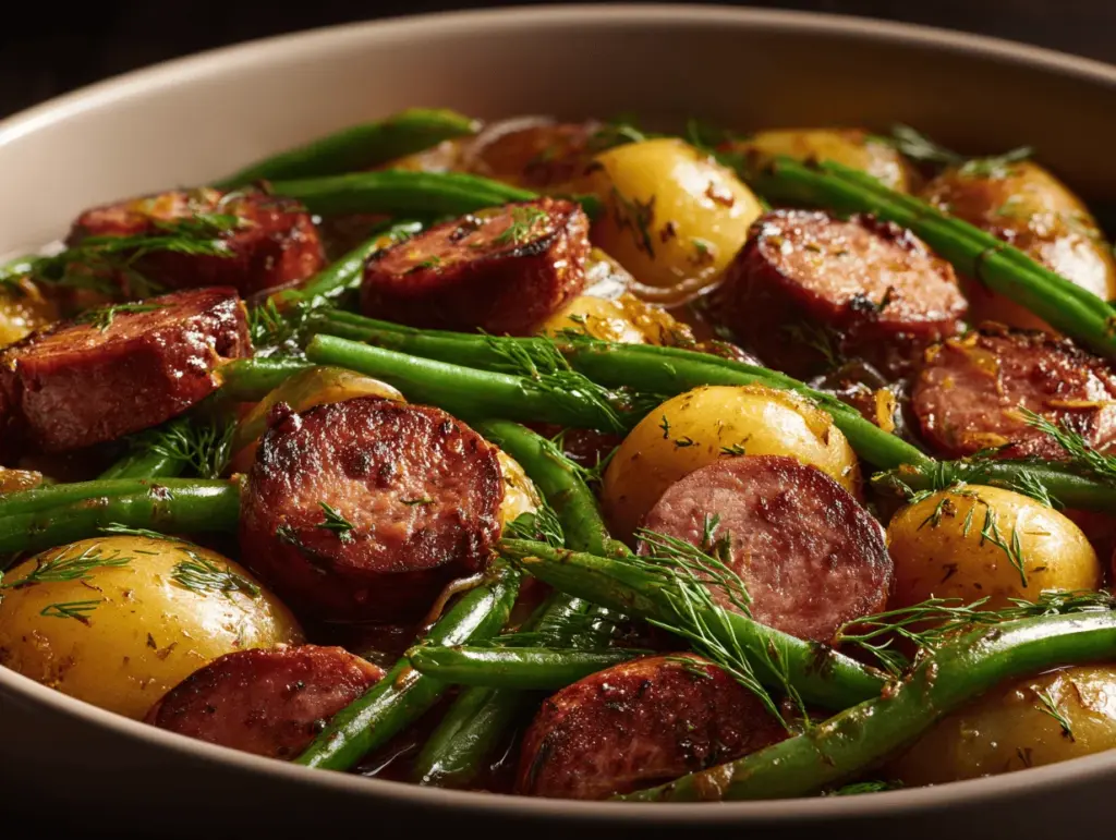 Polish kielbasa with green beans and potatoes - featured image